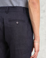 wax london Alp - Midnight Navy Linen Trousers