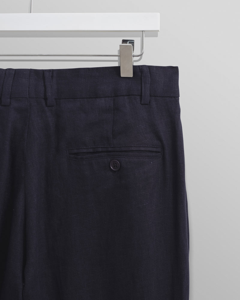 wax london Alp - Midnight Navy Linen Trousers