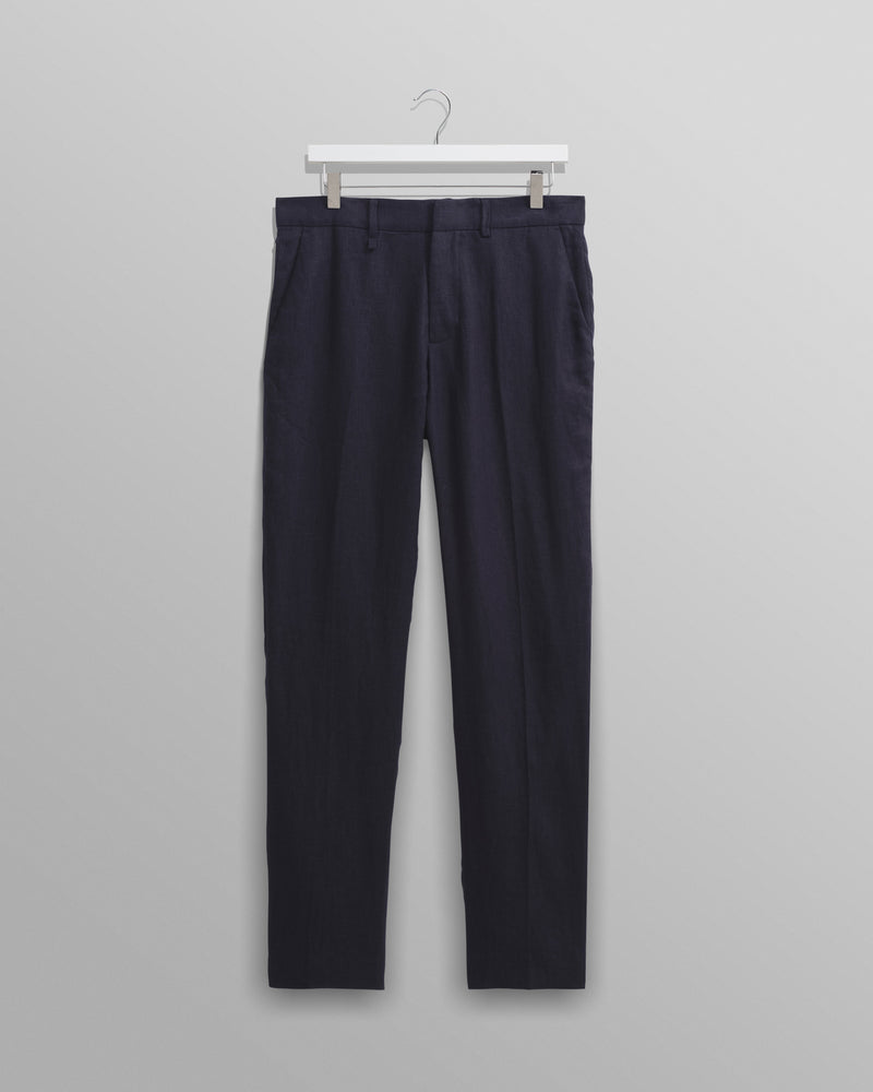 wax london Alp - Midnight Navy Linen Trousers