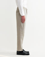 wax london men's Alp - Natural Linen Slim Fit Trousers