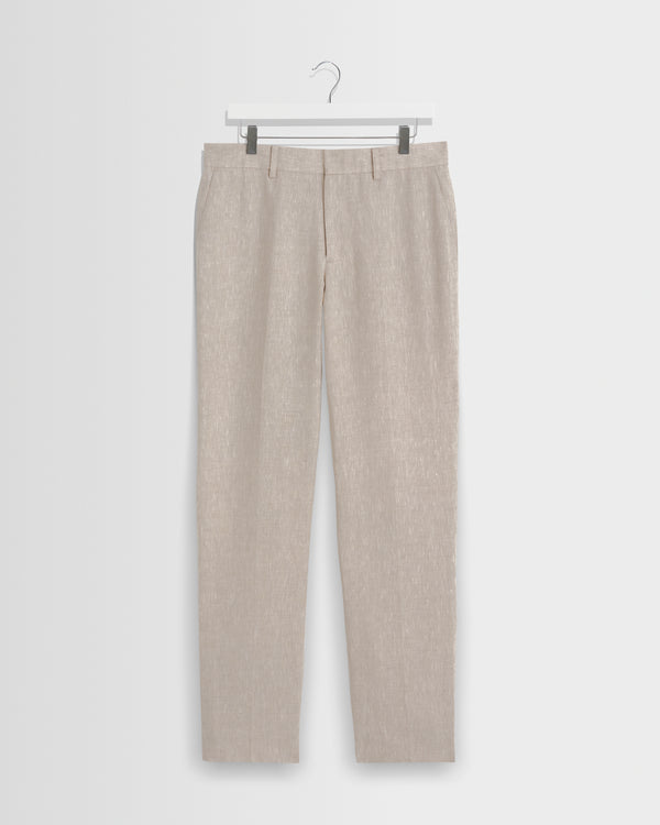 wax london men's Alp - Natural Linen Slim Fit Trousers