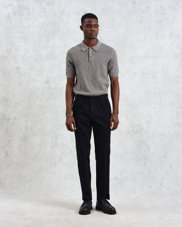 wax london men's Alp - Navy Corduroy Trousers