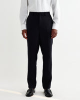 wax london men's Alp - Navy Linen Slim Fit Trousers