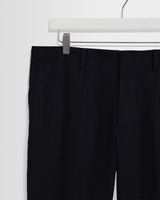 wax london men's Alp - Navy Linen Slim Fit Trousers