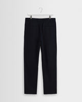 wax london men's Alp - Navy Linen Slim Fit Trousers