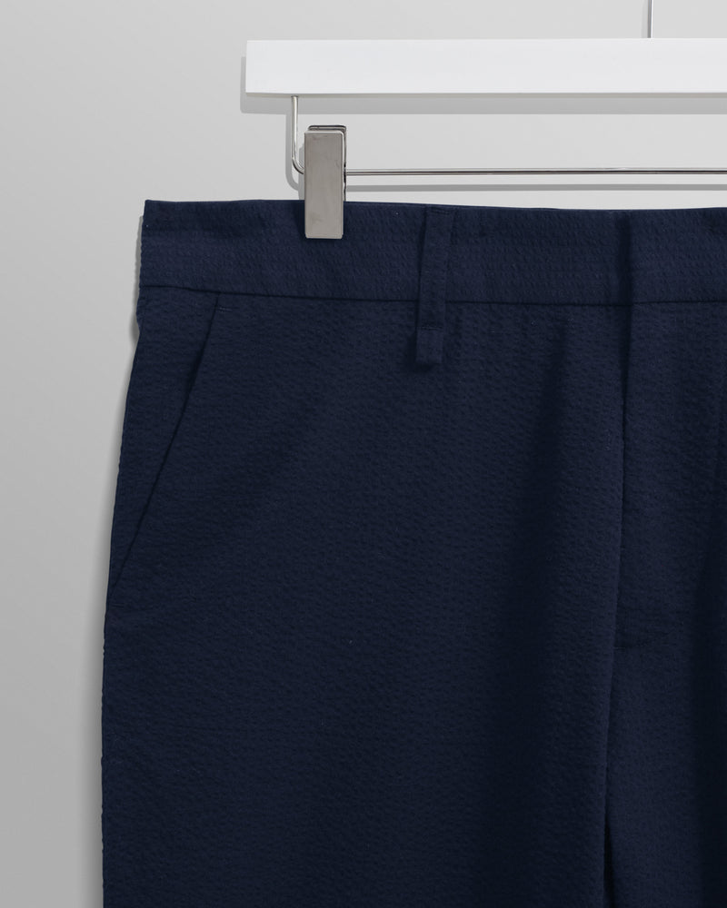 wax london Alp Trousers Navy Seersucker