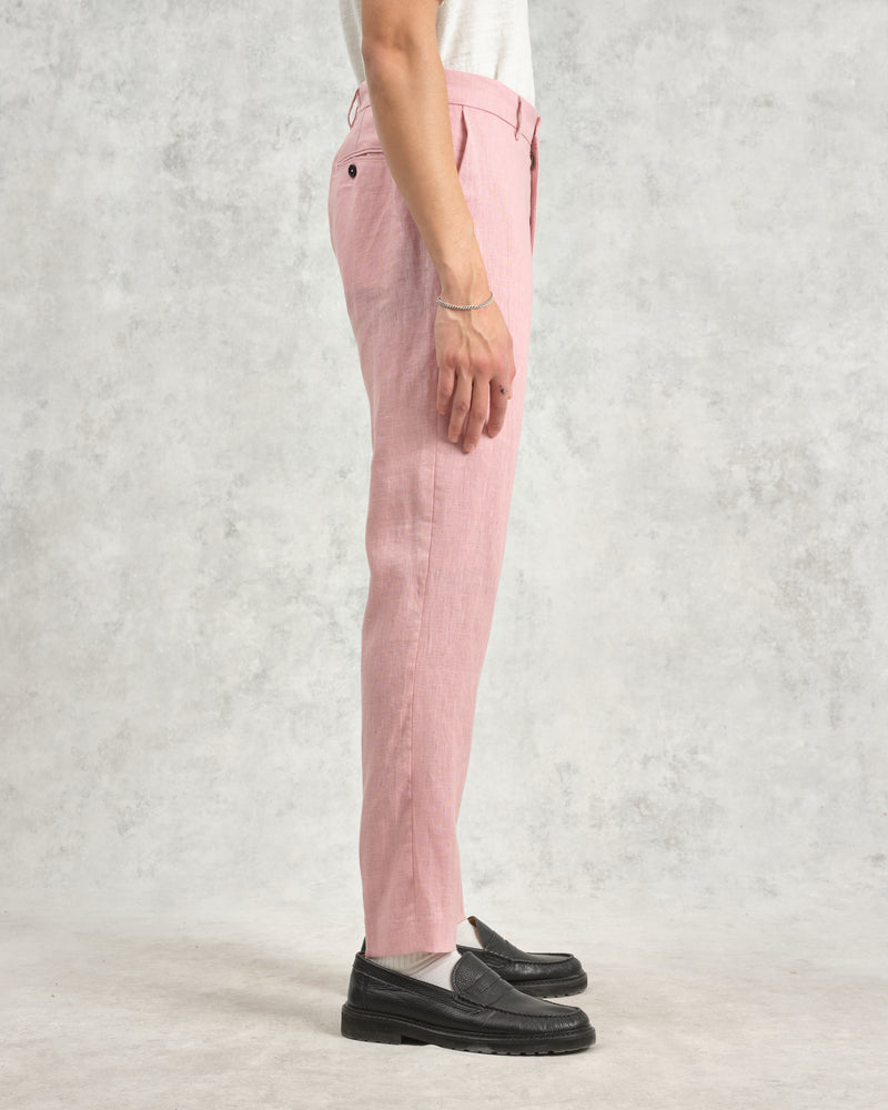 wax london men's Alp - Pale Pink Linen Trousers