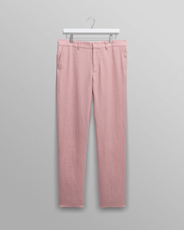 wax london men's Alp - Pale Pink Linen Trousers