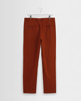 wax london men's Alp - Rust Linen Slim Fit Trousers