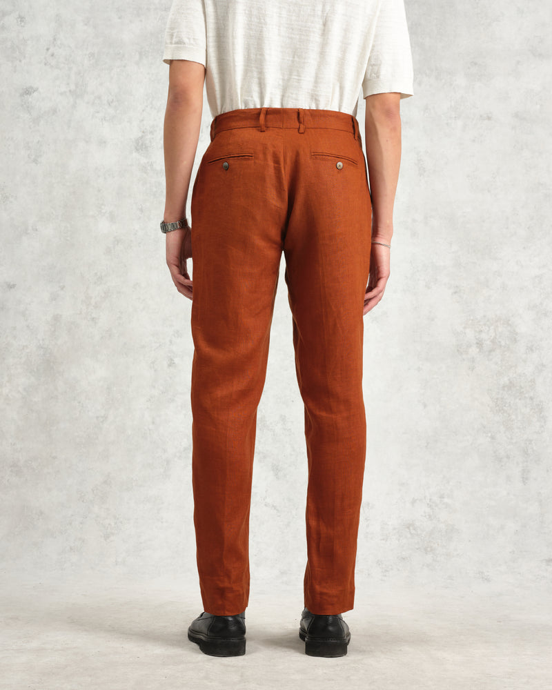 wax london Alp - Rust Linen Trousers