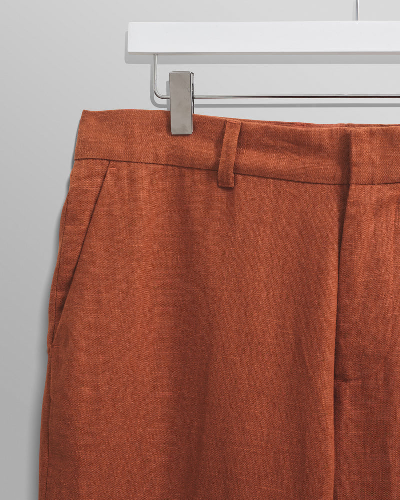 wax london men's Alp - Rust Linen Trousers