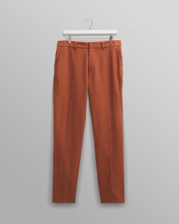 wax london men's Alp - Rust Linen Trousers