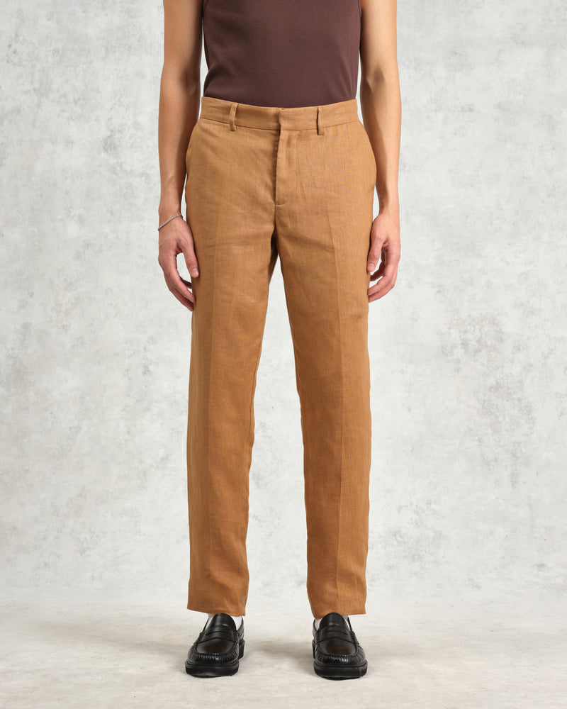 wax london Alp - Tan Linen Trousers