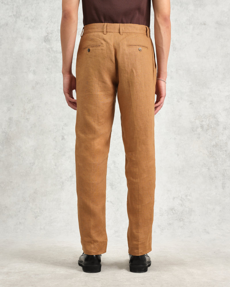 wax london Alp - Tan Linen Trousers