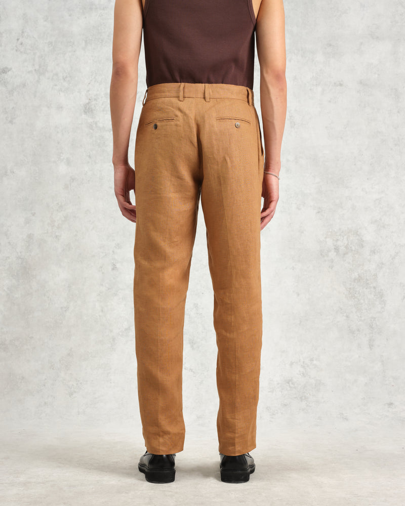 wax london Alp - Tan Linen Trousers