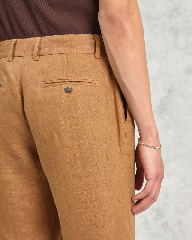 wax london Alp - Tan Linen Trousers