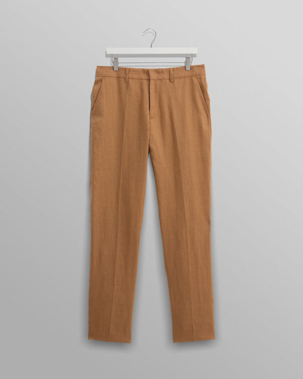 wax london men's Alp - Tan Linen Trousers