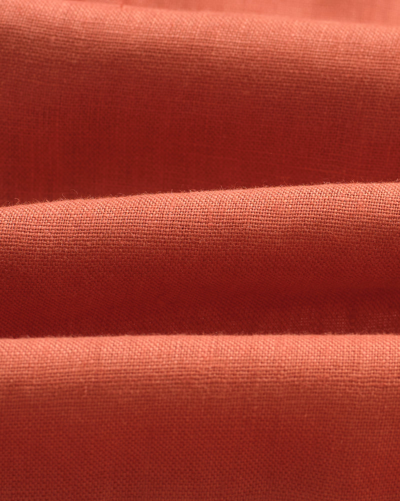 wax london men's Alp - Terracotta Linen Trousers