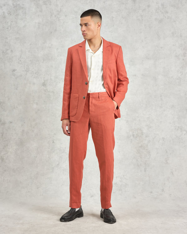 wax london Alp - Terracotta Linen Trousers