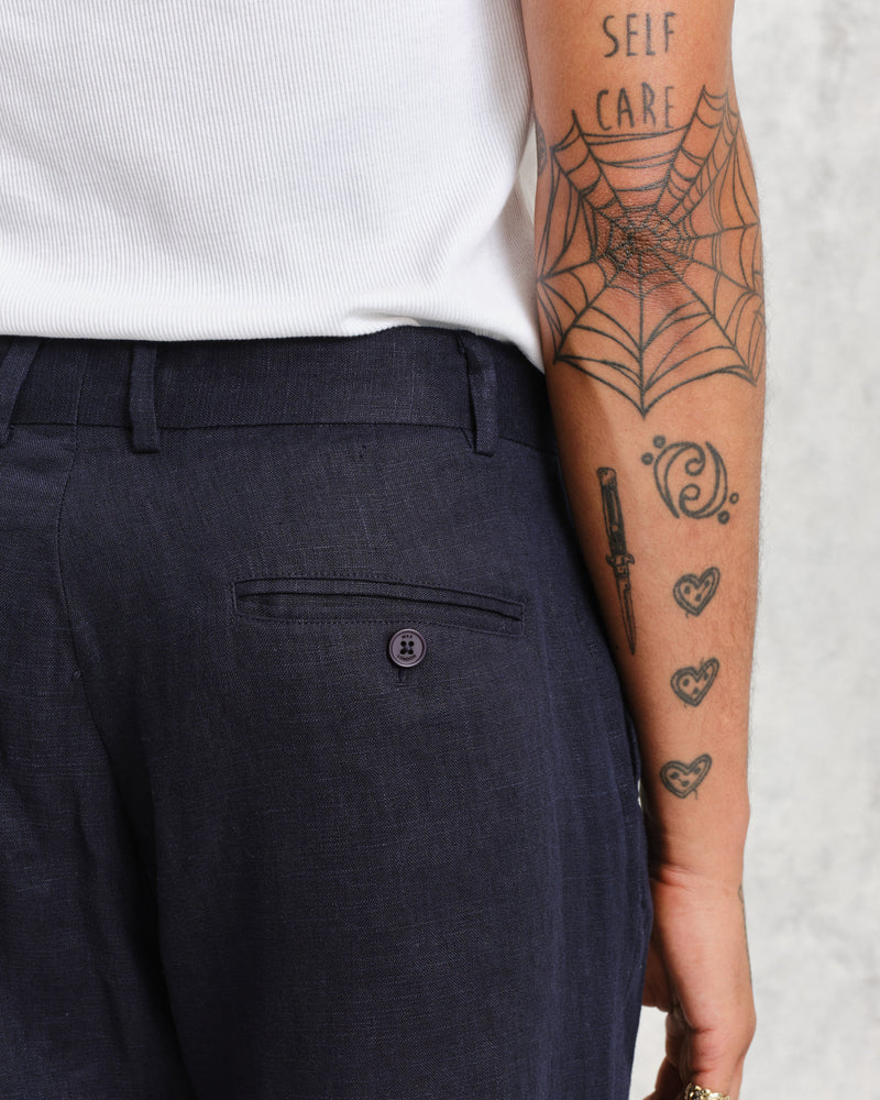 wax london Alp Trousers Midnight Linen