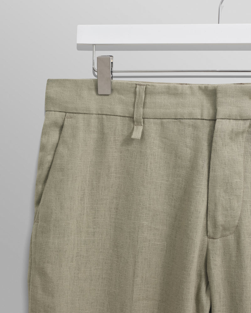 wax london Alp Trousers Pale Green Linen