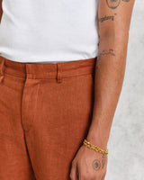 wax london Alp Trousers Rust Linen