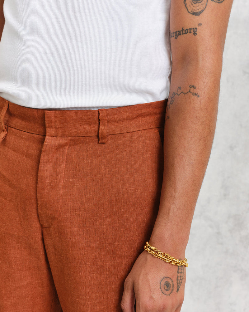 wax london Alp Trousers Rust Linen