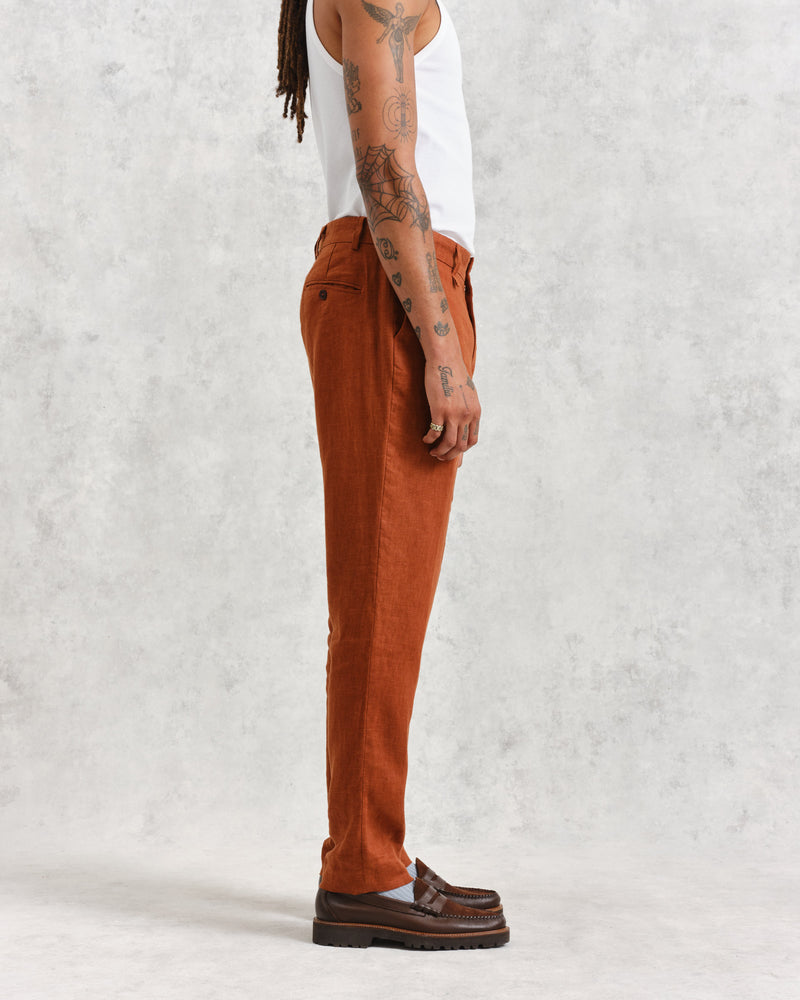 wax london Alp Trousers Rust Linen