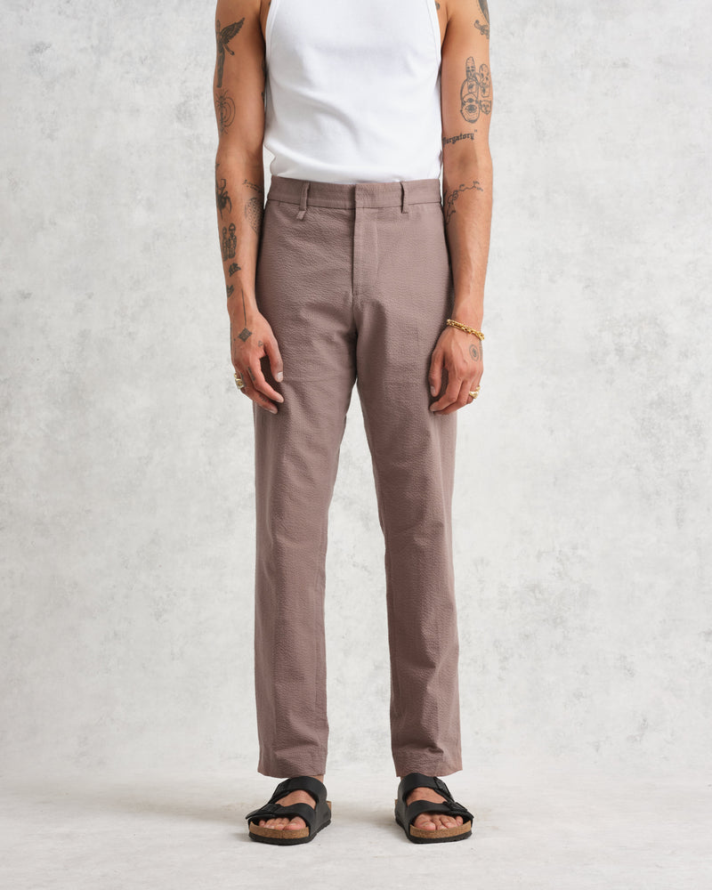 wax london Alp Trousers Taupe Seersucker