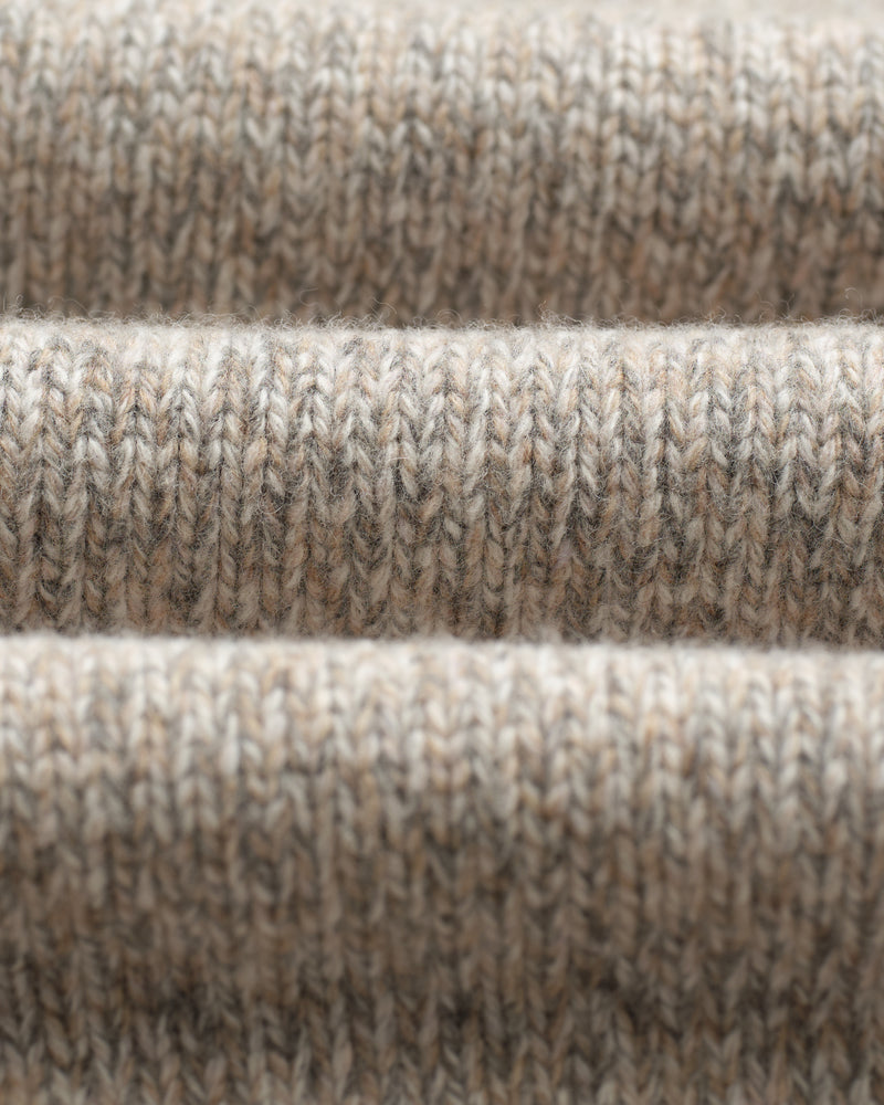 wax london men's Alpha - Grey Plain Stitch Fleck-Wool Zip Polo