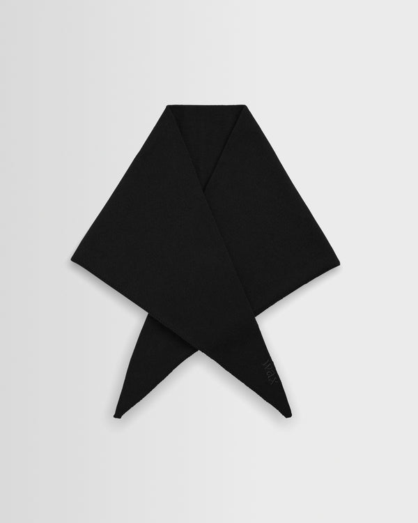 wax london men's Arnold - Black Knitted Rib Scarf