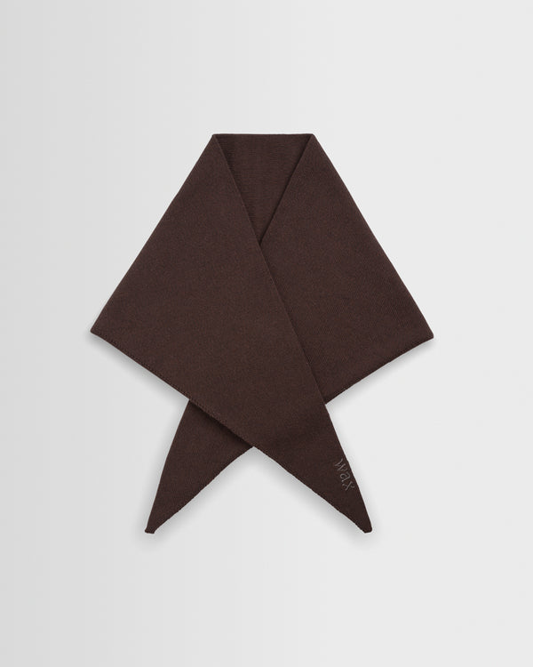 wax london men's Arnold - Brown Knitted Rib Scarf