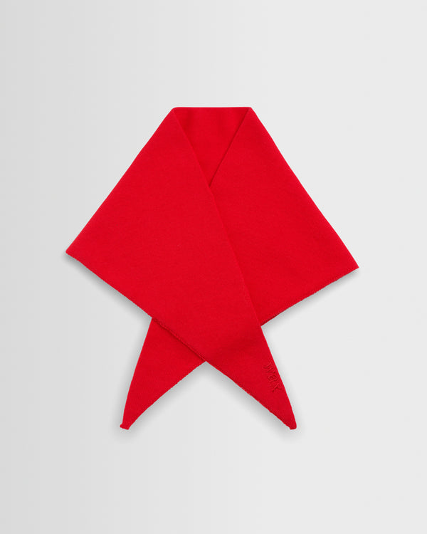 wax london men's Arnold - Red Knitted Rib Scarf