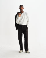 wax london men's Aston - Dark Brown Wool Pinstripe Trousers