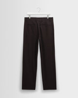 wax london men's Aston - Dark Brown Wool Pinstripe Trousers