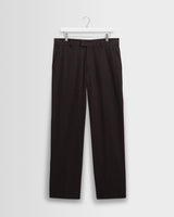 wax london men's Aston - Dark Brown Wool Pinstripe Trousers