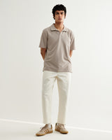 wax london men's Atwood - Clay Textured Organic Cotton Polo Shirt