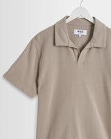 wax london men's Atwood - Clay Textured Organic Cotton Polo Shirt