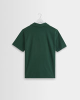 wax london men's Atwood - Dark Green Textured Organic Cotton Polo Shirt