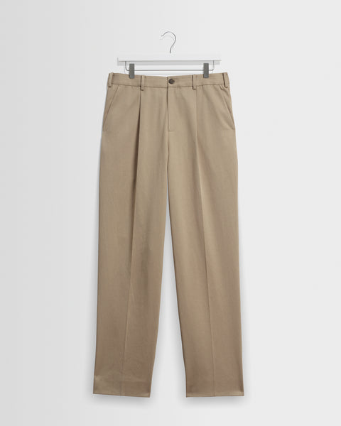 Aubyn - Beige Cotton Tencel Twill Loose Fit Trousers