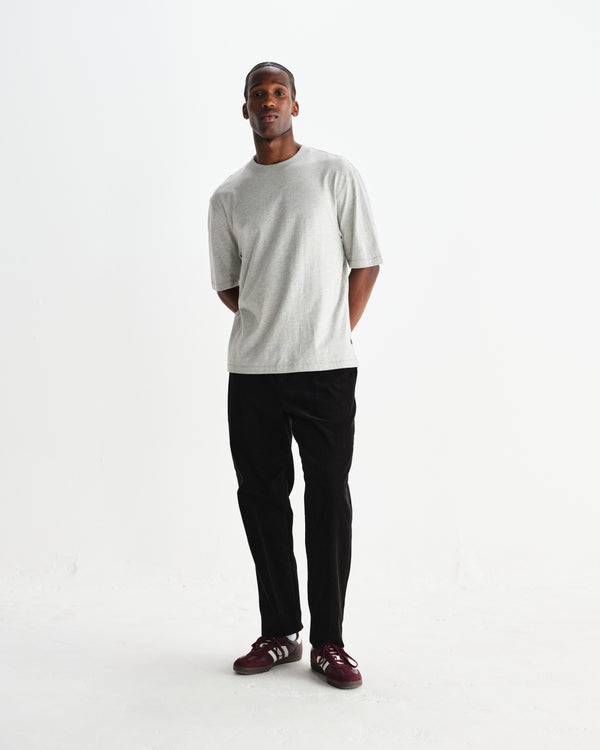 wax london men's Aubyn - Black Soft Corduroy Pleated Trousers