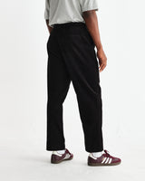 wax london men's Aubyn - Black Soft Corduroy Pleated Trousers