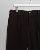 wax london men's Aubyn - Black Soft Corduroy Pleated Trousers