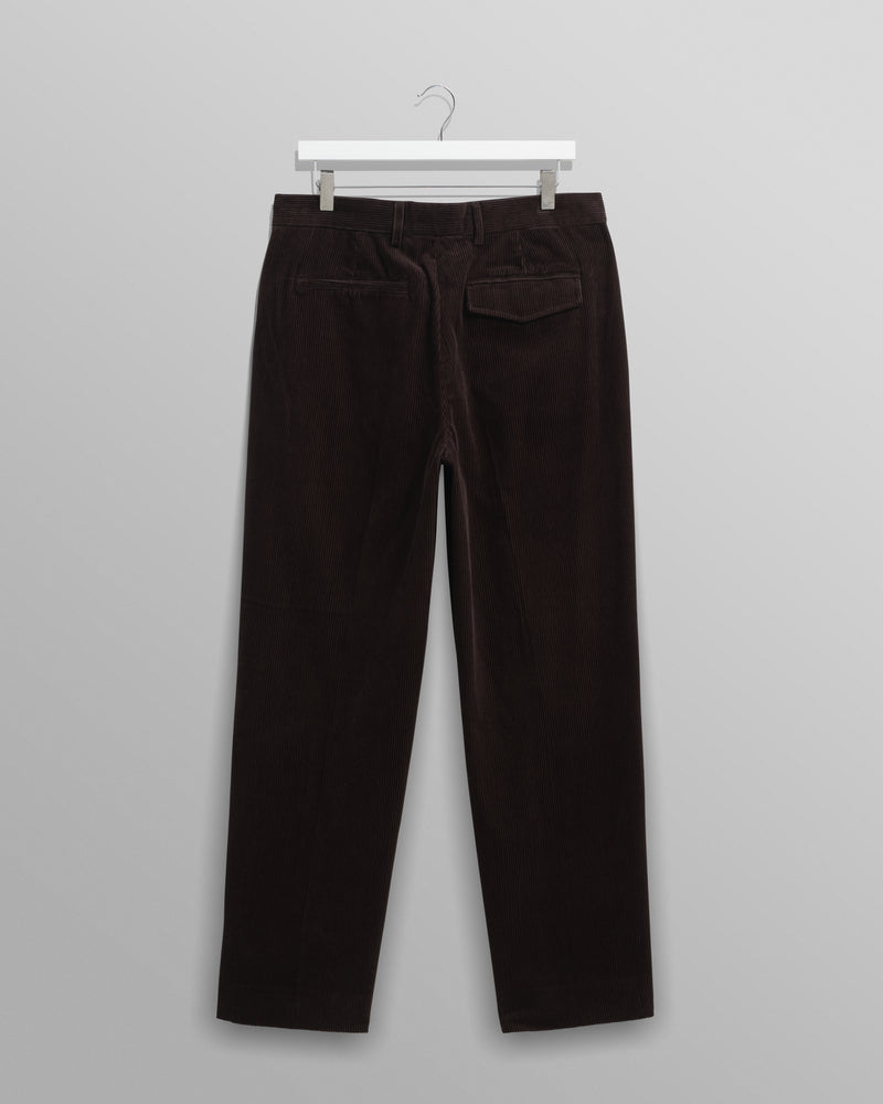 wax london men's Aubyn - Black Soft Corduroy Pleated Trousers