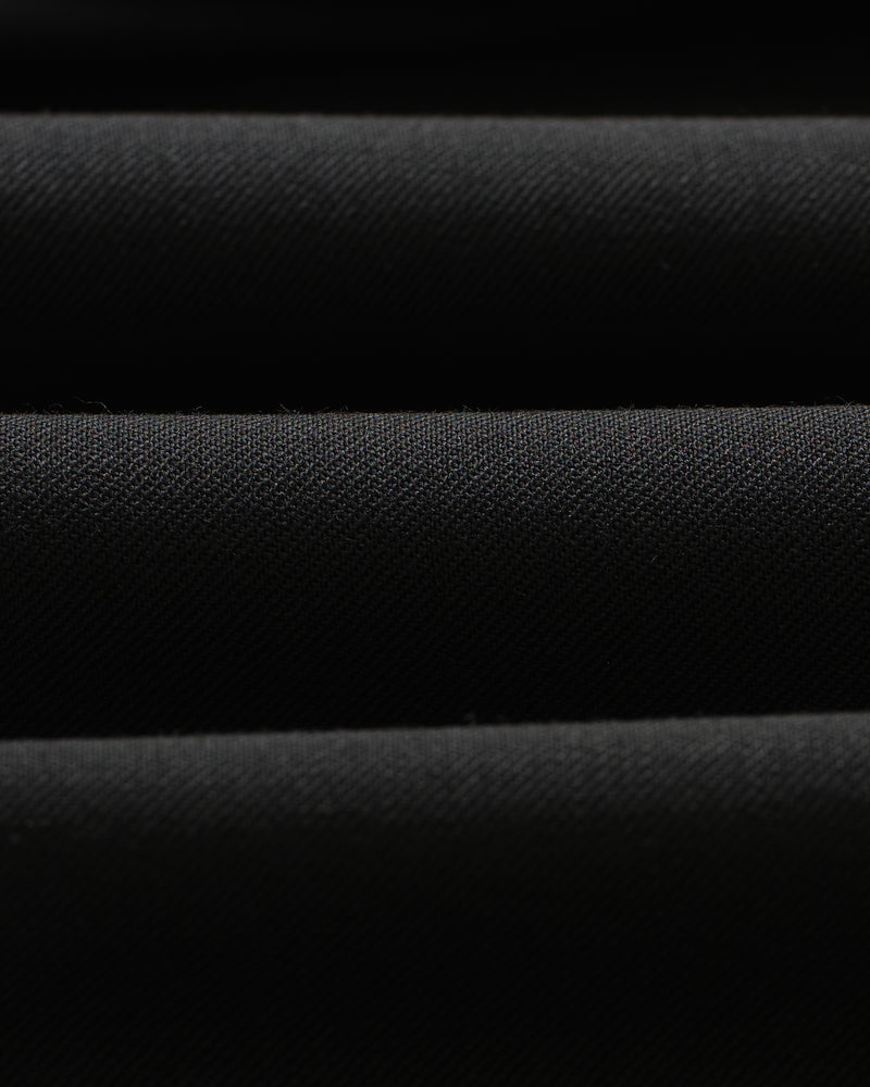 wax london men's Aubyn - Black Wool Blend Twill Pleated Trousers