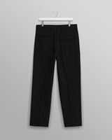 wax london men's Aubyn - Black Wool Blend Twill Pleated Trousers