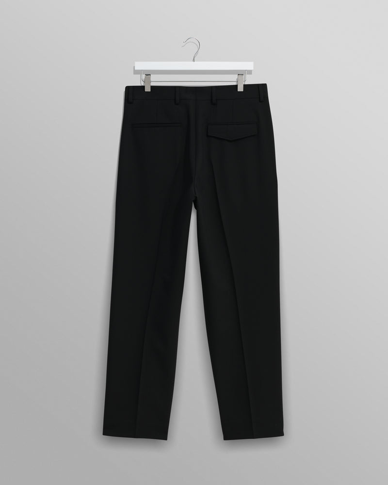 wax london men's Aubyn - Black Wool Blend Twill Pleated Trousers