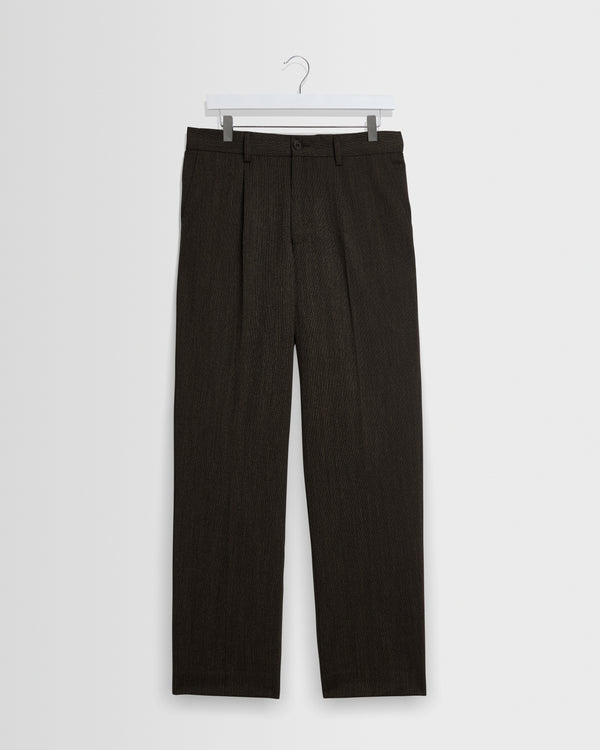 wax london men's Aubyn - Brown Two Tone Wool Blend Trouser