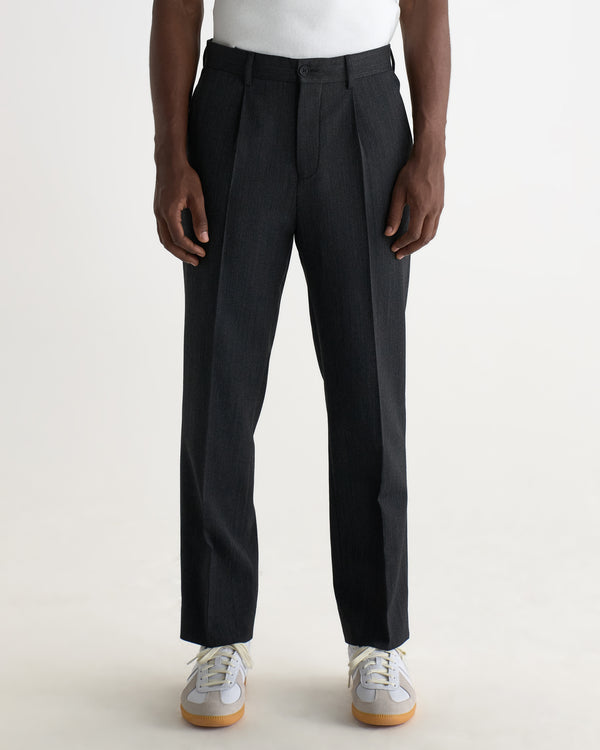wax london men's Aubyn - Charcoal Two Tone Wool Blend Trouser