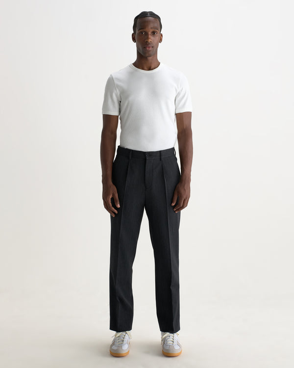 wax london men's Aubyn - Charcoal Two Tone Wool Blend Trouser